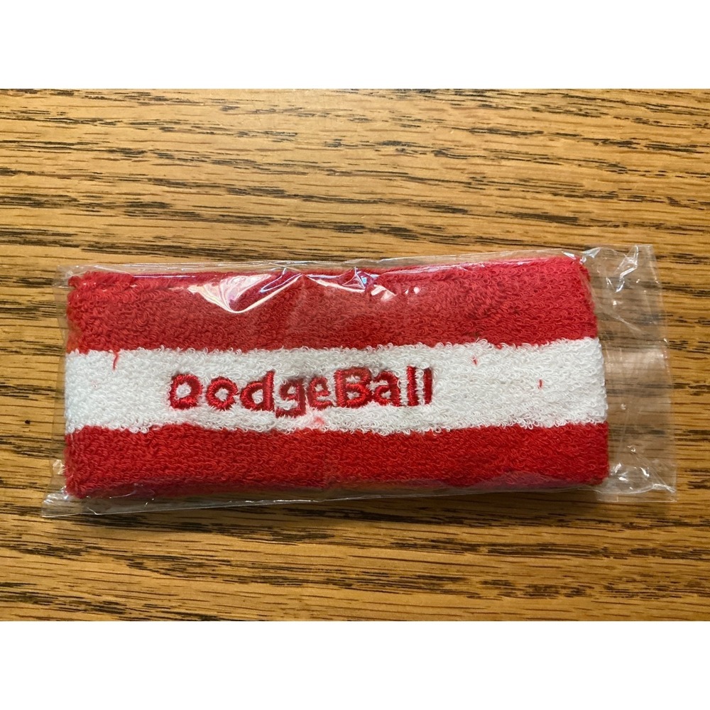 DodgeBall Movie Sweatband promo home video item Red White Striped New